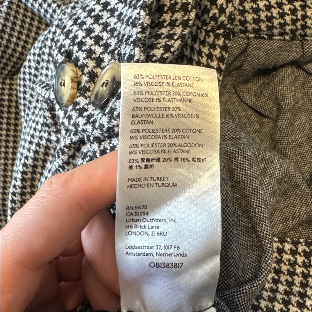 Free People Houndstooth Pants with Button Detail - Picture 9 of 9